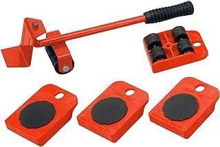 Furniture Moving Roller Set, 5 Pieces - Heavy Object Moving Tool - Home Moving Artifact (Red)