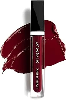 Sigma beauty liquid mattelipstick, pigmented & hydrating formula, vegan long-lasting lip care, non-sticky, moisturizing satin finish, belladonna