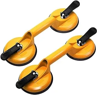 Royal Apex Heavy Duty Suction Cup Aluminium Glass Lifter Sucker Pad Carrying Grabbing Tile Puller Gripper for Lifting and Moving Glass, Floor, Window, Tile, Granite & Doors (Pack of 2, Double Pad)