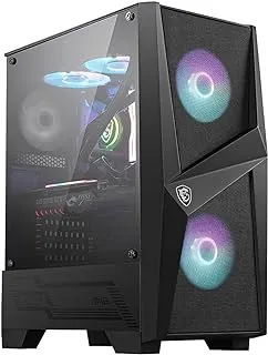 Msi Mag Forge 100R Usb 3.2 Mid Tower Pc Gaming Case With RGB Fan And 4 mm Tempered Glass - Black