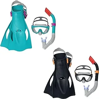 Bestway Hydro-Swim Meridian Adult Snorkel Set and Fins, One Size