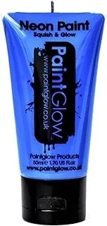 PaintGlow Wax Based UV Bright Neon Face and Body Paint 50 ml, Blue