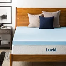 Lucid 3 Inch Gel Infused Memory Foam Mattress Topper California King – Ventilated Design – CertiPur Certified