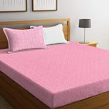 Portico Hashtag Collection King Bedsheet With 2 Pillow Covers, Pink, 8045262