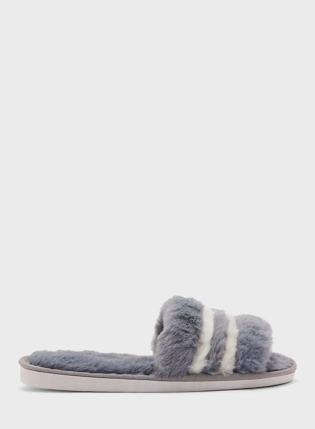 Ginger Double Stripe Furry Bedroom Slipper