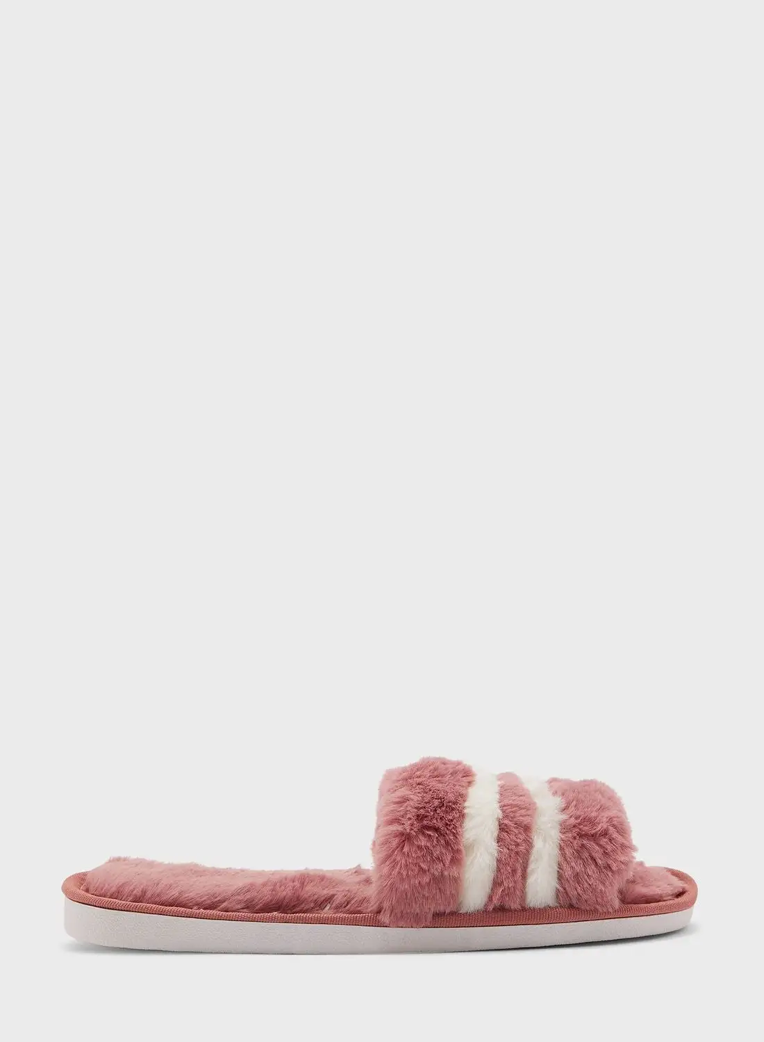 Ginger Double Stripe Furry Bedroom Slipper