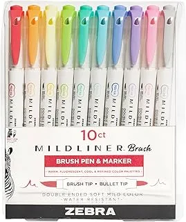 Zebra Pen MILDLINER BRUSH DBLE AST 10PK