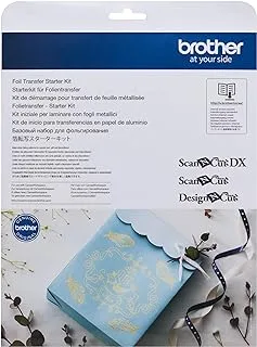 Brother ScanNCut Foil Transfer Starter Kit CAFTKIT1, Metallic Accents for Greeting Cards, Gift Tags and More, Accessory Set with Foil Sheets, Glue Pen, Pressing Tool, 50 Foiling Patterns