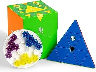 GAN Pyraminx 60 مغناطيس ، لغز هرم مغناطيسي سريع مكعب مثلث غير لاصق GES + (محسّن)