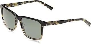 Timberland TB930653R56 Square Shape Full Rim Sunglasses for Men, 56 mm Lens Width, Blonde Havana/Green