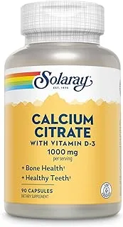 Solaray Calcium Citrate With Vitamin D-3 Capsules, 1000Mg, 90 Count By Solaray