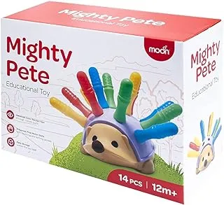 MOON Mighty Pete – Educational Fine Motor and Sensory Hedgehog Toy – Learning Montessori Game for Toddlers – Sorting and Stacking Toy for Gifting & Birthday Party – 14 PCS – 12m+