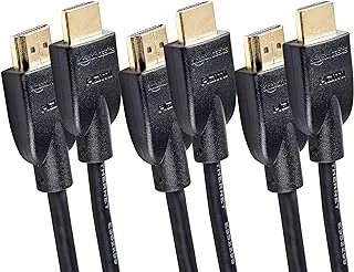 Amazon Basics High-Speed HDMI Cable, A Male to A Male, 18 Gbps, 4K/60Hz, 91.44 CM, Black - Pack of 3