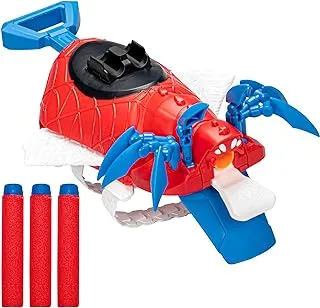 لعبة Marvel Mech Strike Mechasaurs Spider-Man Arachno Blaster ، NERF Blaster مع 3 سهام ، ألعاب بطل السوبر للعب الأدوار للأطفال من سن 5 سنوات فما فوق