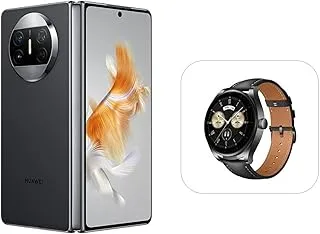 HUAWEI Mate X3 Foldable SmartPhone + Free HUAWEI WatchBuds, 7.85'' Quad-Curve Display, 12GB RAM + 512GB ROM, 66W SuperCharge, 50MP Ultra Vision Camera, Durable Kunlun Glass, Slim, Black (ALTA-L29D)