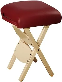 Master Massage Tables Lightweight Wooden Handy Folding Massage Stool, Burgundy