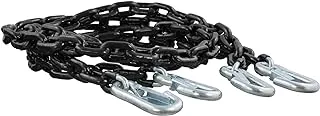 CURT 19749 60-Inch Vinyl-Coated Trailer Safety Chains with 7/16-In Snap Hooks, 5,000 lbs Break Strength, 2-Pack