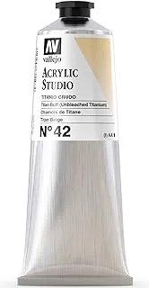 Vallejo 21542 Acrylic Studio Paint Tube 125 ml, Titan Buff (Unbleached Titanium)