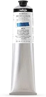 Vallejo Acrylic Artist Paint Tube 200 ml, No. 814 Cerulean Cobalt Blue