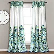 Lush Decor Clara Curtains Paisley Damask Print Bohemian Style Room Darkening Window Panel Set for Living, Dining, Bedroom (Pair), 52