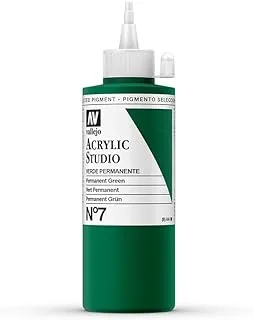 Vallejo 22007 Acrylic Studio Paint 200 ml, Permanent Green