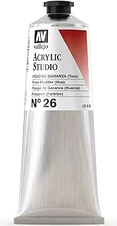 Vallejo 21526 Acrylic Studio Paint Tube 125 ml, Rose Madder