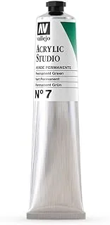 Vallejo 21007 Acrylic Studio Paint Tube 58 ml, Permanent Green