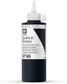 Vallejo 22046 Acrylic Studio Paint 200 ml, Prussian Blue Phthalo