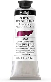 Vallejo Acrylic Artist Paint Tube 60 ml, No. 809 Quinacridone Crimson