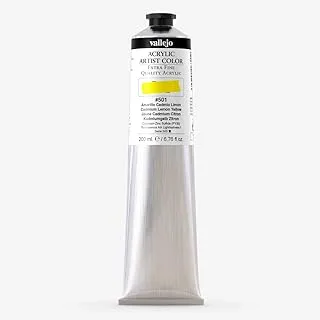 Vallejo 17501 Acrylic Artist Paint Tube 200 ml, Cadmium Lemon Yellow