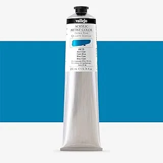 Vallejo 17416 Acrylic Artist Paint Tube 200 ml, Cyan Blue