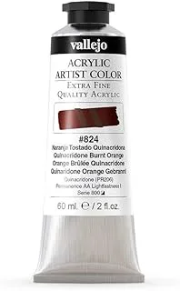 Vallejo Acrylic Artist Paint Tube 60 ml, No. 824 Quinacridone Burnt Orange