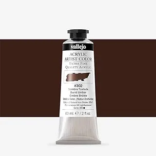 VALLEJO 16302 ACRYLIC ARTIST: 60 ML. BURNT UMBER