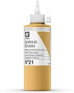 Vallejo 22021 Acrylic Studio Paint 200 ml, Naples Yellow