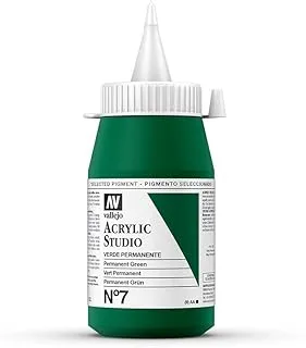 Vallejo 23007 Studio Acrylic Color 500 ml, Permanent Green