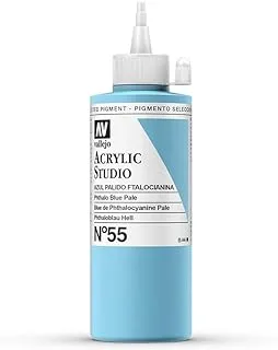 Vallejo 22055 Acrylic Studio Paint 200 ml, Phthalo Blue Pale