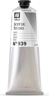 Vallejo 21539 Acrylic Studio Paint Tube 125 ml, No. 39 Silver