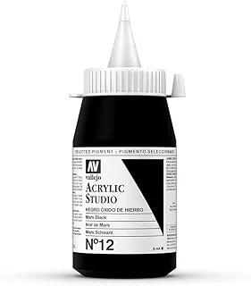 Vallejo 23012 Studio Acrylic Color 500 ml, Mars Black