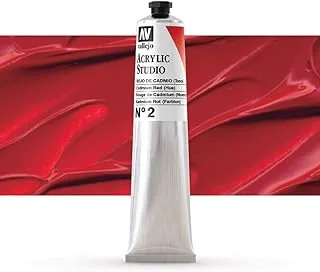 Vallejo 21002 Acrylic Studio Paint Tube 58 ml, Cadmium Red (Hue)