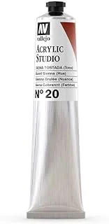 Vallejo 21020 Acrylic Studio Paint Tube 58 ml, Burnt Sienna