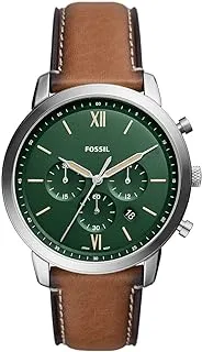 Fossil FS5963 Neutra Chronograph Tan Eco Leather Watch for Men, Silver, 21 mm Size, Brown