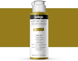 Vallejo 68429 Artist Acrylic Fluid Color 100 ml, Gold Green