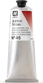 Vallejo 21545 Acrylic Studio Paint Tube 125 ml, Dark Cadmium Red (Hue)