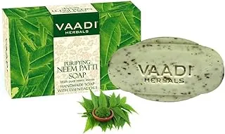 Vaadi Herbals Organic Neem Soap with Pure Neem Leaves (Anti Bacterial) - Detoxifies Skin - 75 gms