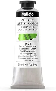 Vallejo Acrylic Artist Color 60 ml, No. 623 Fluorescent Green