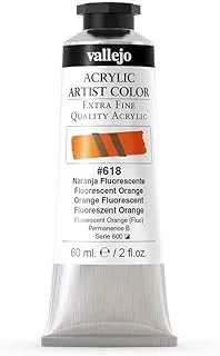 Vallejo Acrylic Artist Color 60 ml, No. 618 Fluorescent Orange