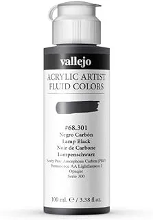 Vallejo 68301 Artist Acrylic Fluid Color 100 ml, Lamps Black