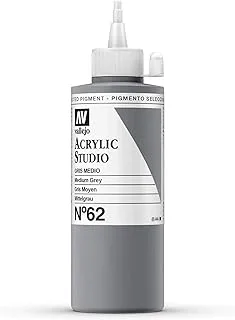 Vallejo 22062 Acrylic Studio Paint 200 ml, Medium Grey