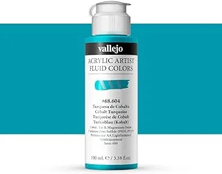 Vallejo 68604 Artist Acrylic Fluid Color 100 ml, Cobalt Turquoise