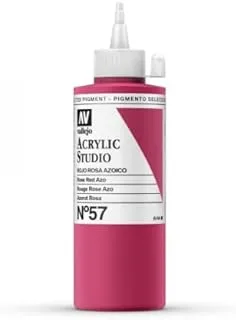 Vallejo 22057 Acrylic Studio Paint 200 ml, Rose Red Azo